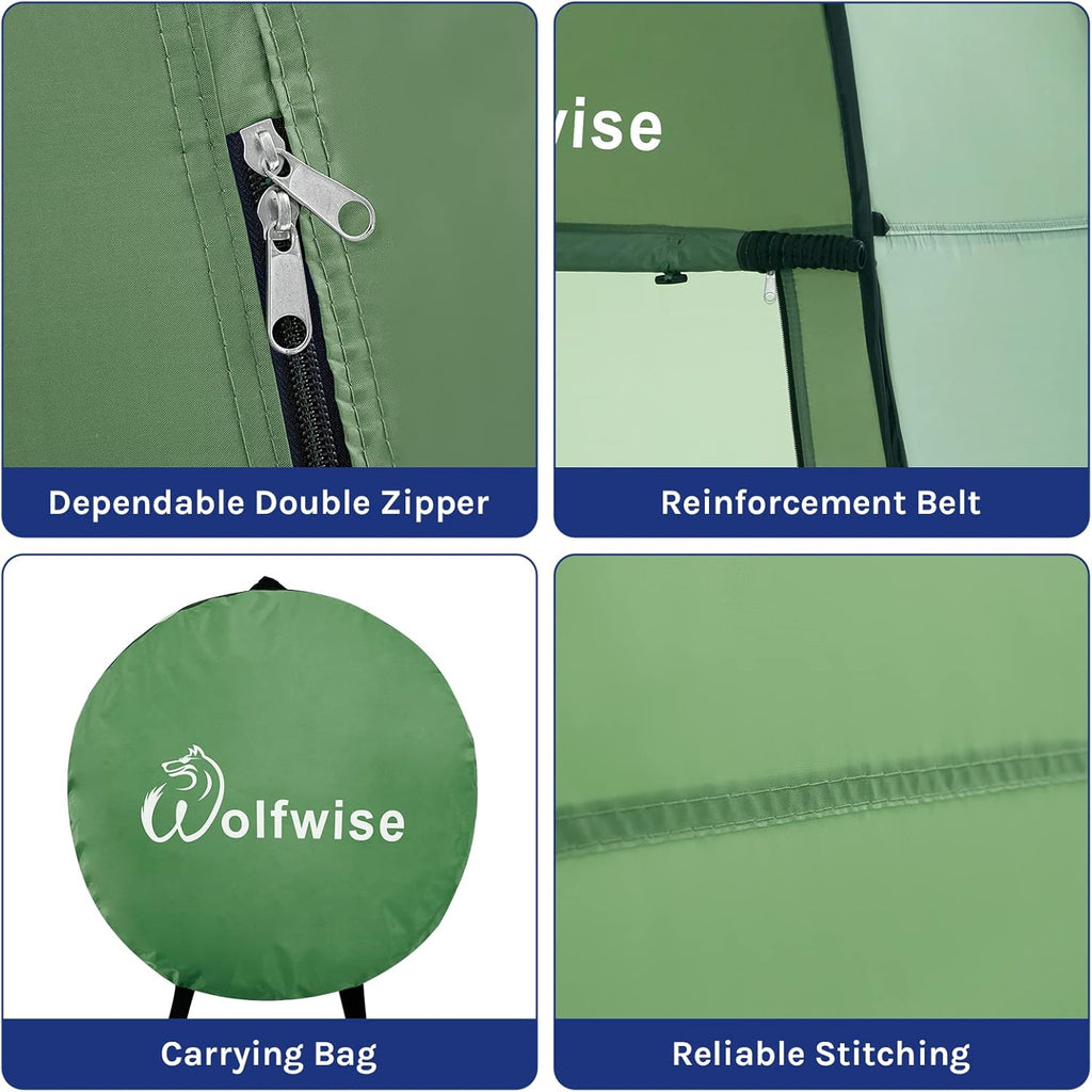 Pop Up Camping Toilet Shower Tent Waterproof Privacy Portable Room WolfWise