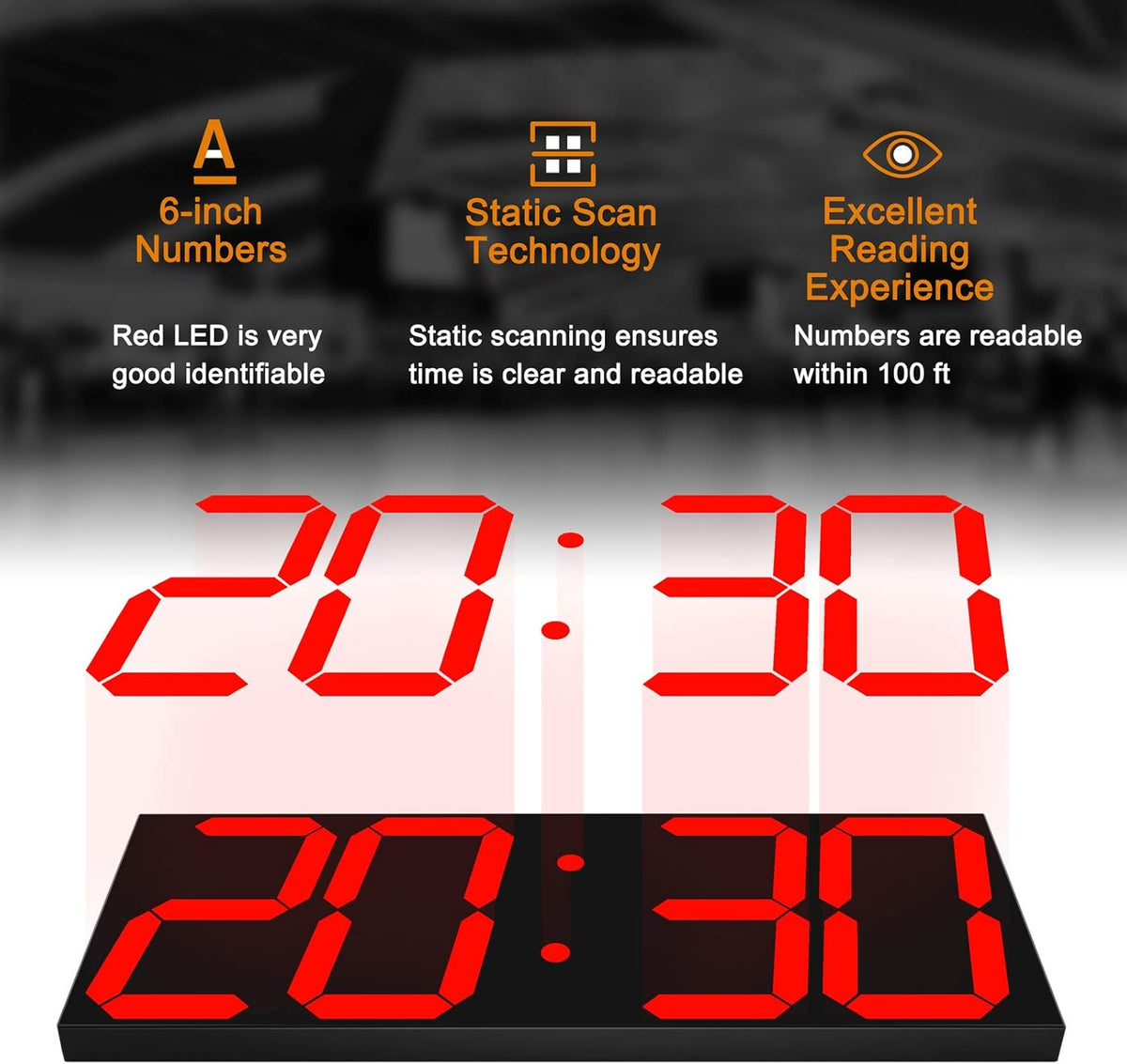 LED Large Digital Wall Clock 6 Inch Remote Timer Calendar Red Display CHKOSDA