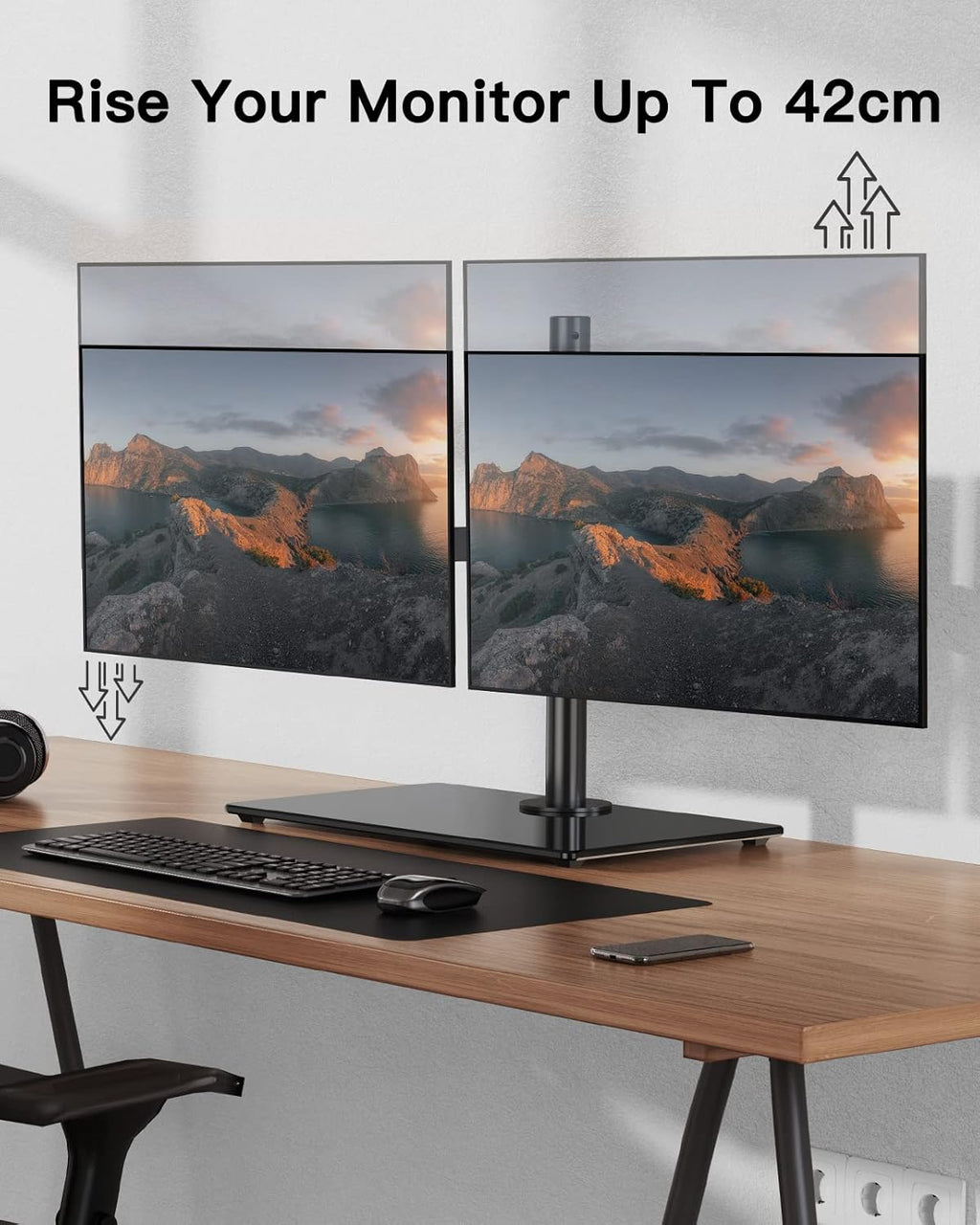 Dual Monitor Stand 13 to 32 Inch Freestanding Dual Arm Adjustable ErGear