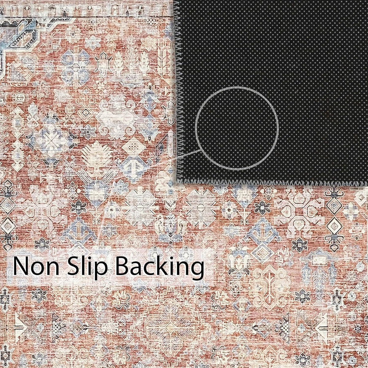 Washable Area Rug 150x210cm Vintage Traditional Multicolour Vernal