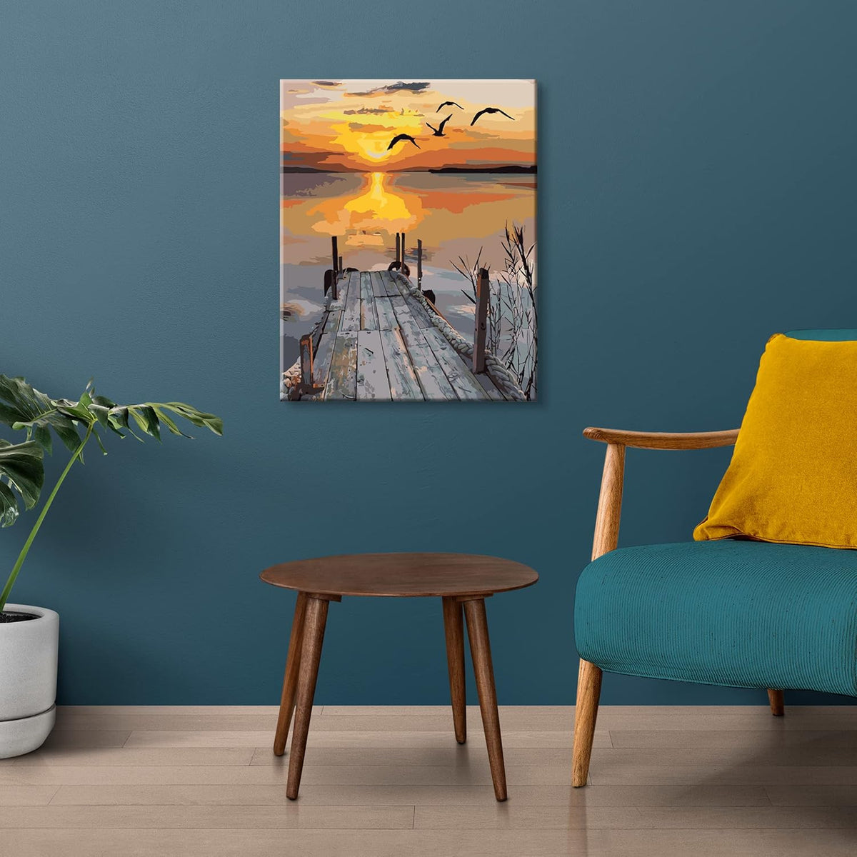 Paint by Numbers Adults Kids Sunset 40x50cm Canvas DIY Painting Kit