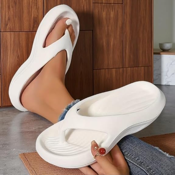Platform Flip Flops for Women, Arch Support Cushion Thong Sandals, Thick Sole Pillow Slippers, Non-Slip Summer Beach Shoes