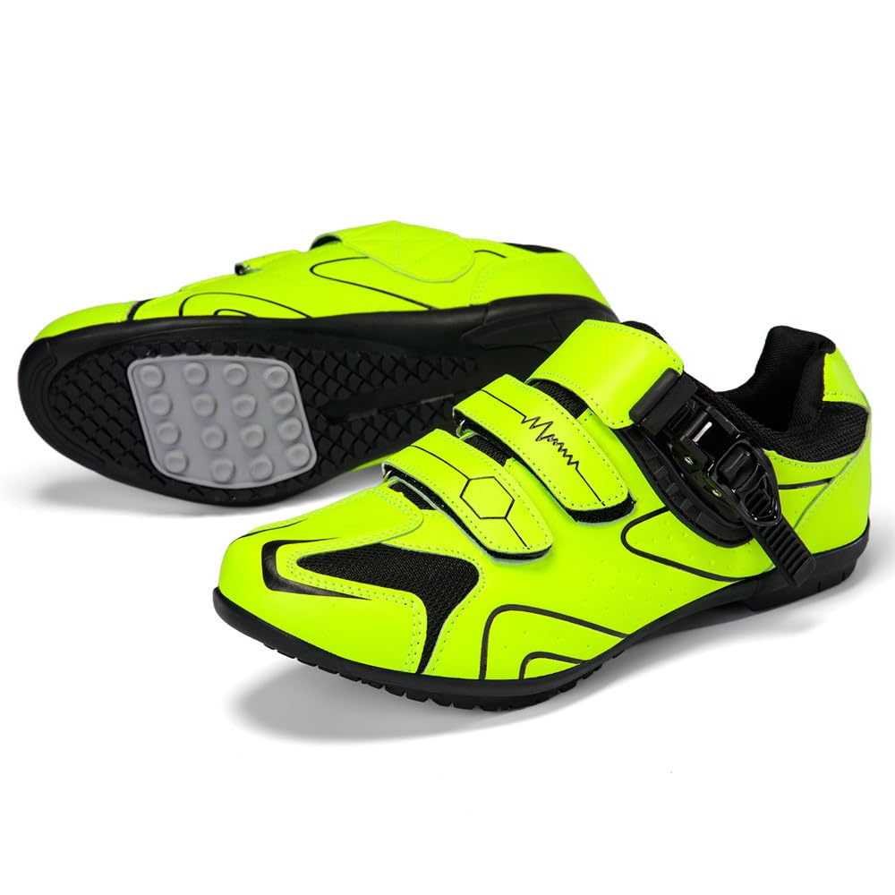 Hixingo Cycling Shoes Flat Mens Womens MTB Bicycle Shoes, Road Bike Anti-Slip Rubber Sole Sneaker Breathable Mountain Bike Shoe Compatible No Cleat, 3.5 to 12 UK