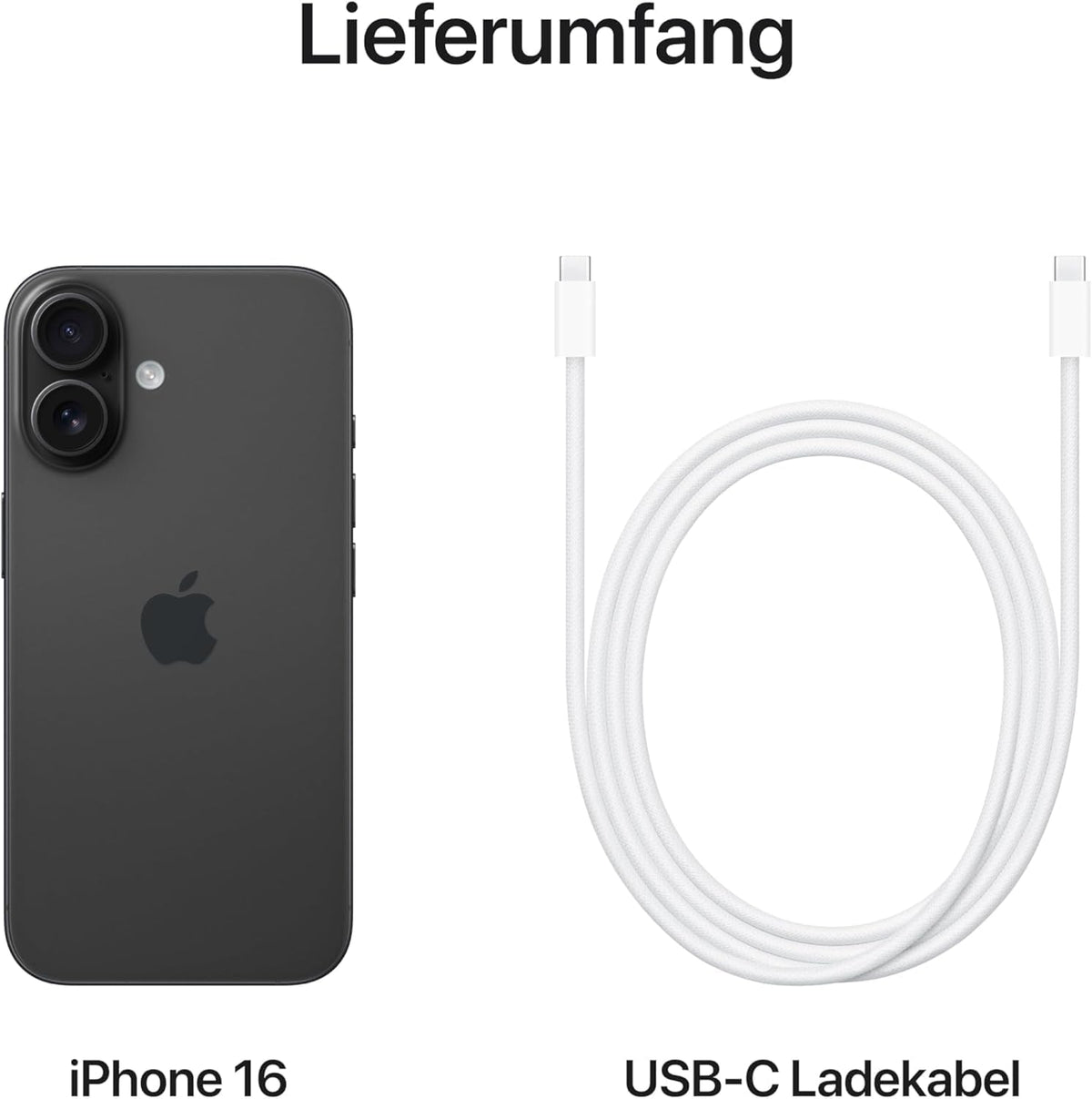 Apple iPhone 16, 128GB, Black (Renewed)