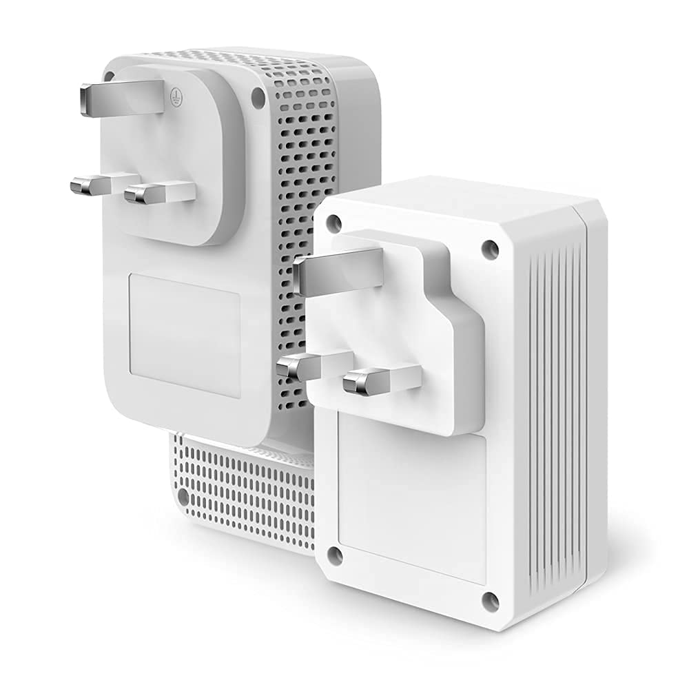 TP-Link TL-PA7017P KIT 1-Port Gigabit Passthrough Powerline Starter Kit, Data transfer speed Up To 1000 Mbps, Ideal for HD/3D/4K video streaming UK Plug (Renewed)