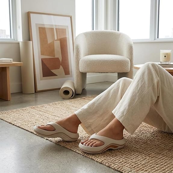 Platform Flip Flops for Women, Arch Support Cushion Thong Sandals, Thick Sole Pillow Slippers, Non-Slip Summer Beach Shoes