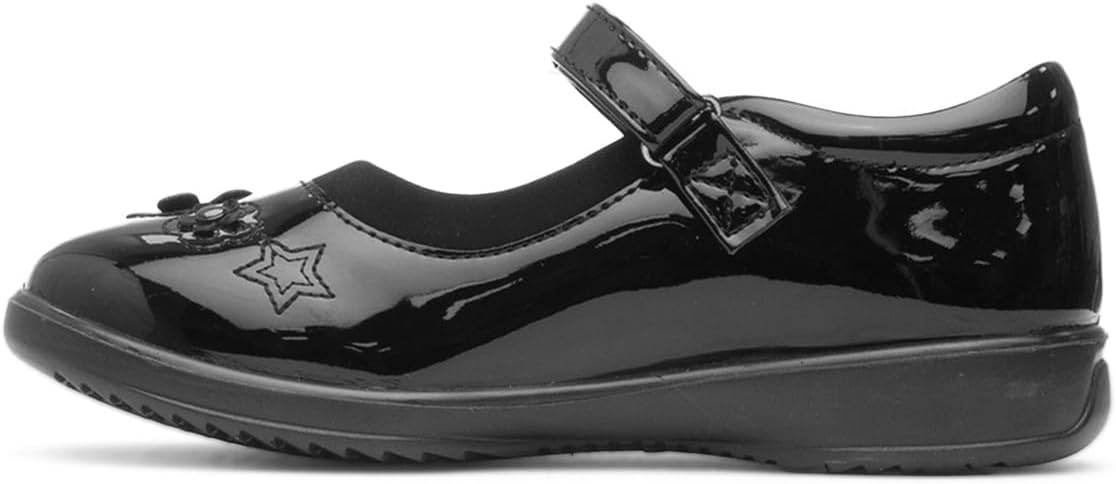 Walkright Collins Girls Black Patent School Shoe