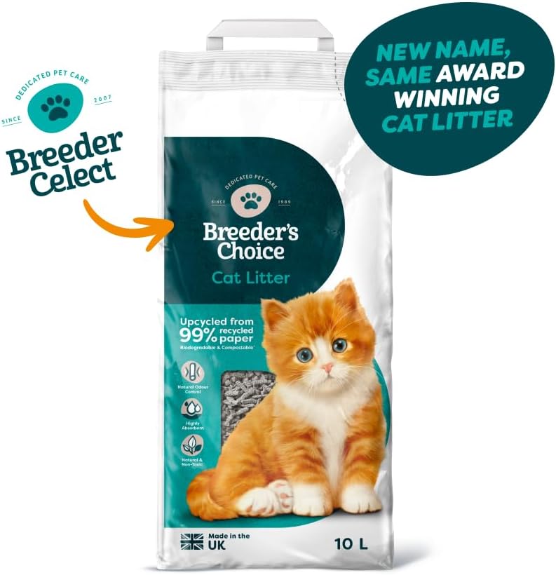 Breeder's Choice Paper Cat Litter (10L) - 99% Recycled Paper