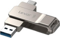 Lexar D40E 128GB Dual USB 3.2 Gen 1 Type-C Jump Drive,Champagne Silver
