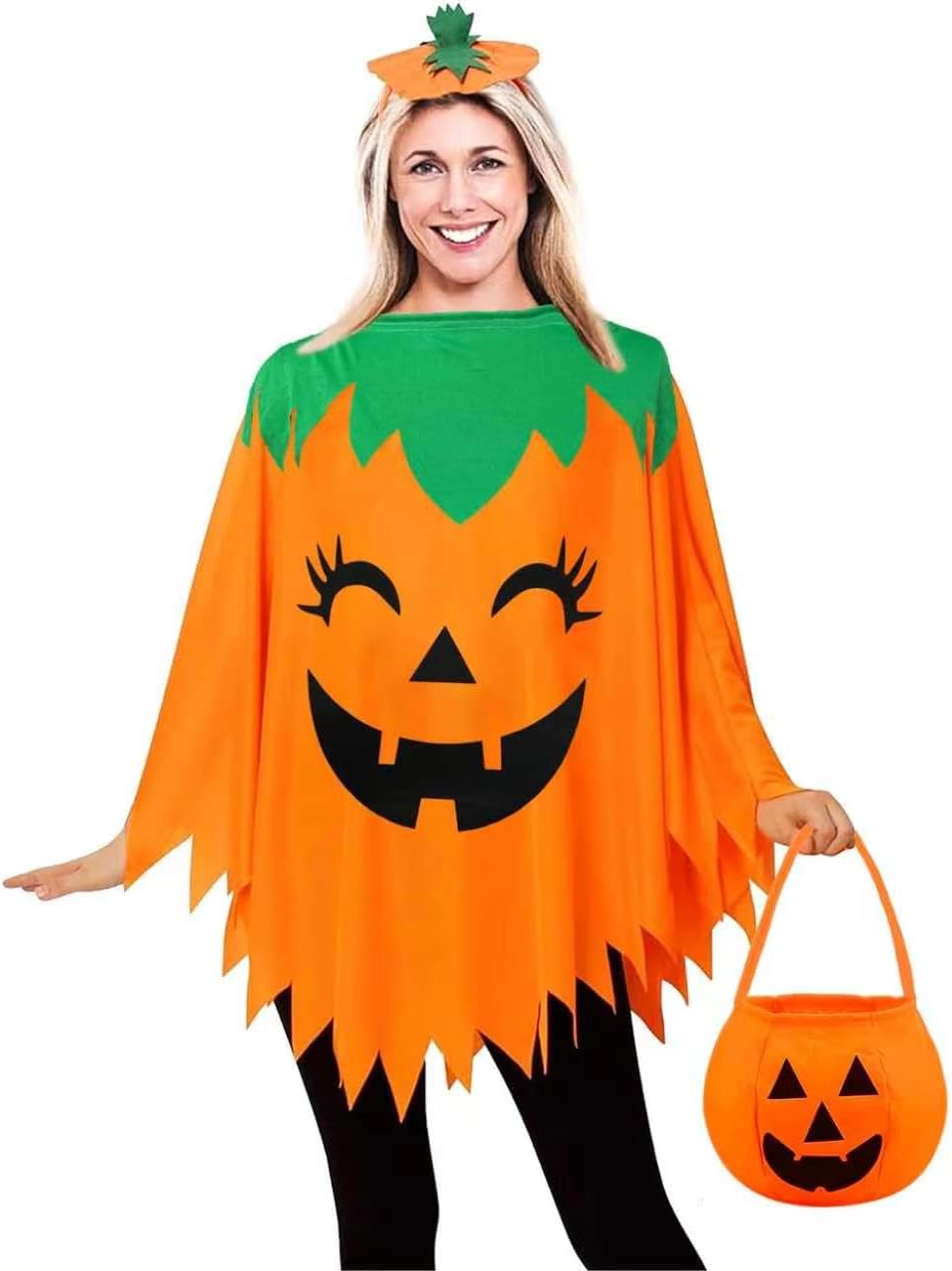 Pumpkin Costume Women, Halloween Costumes Adult Women with Pumpkin Hat