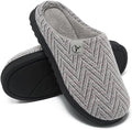 Mens Memory Foam Slippers Knitted Lining Non-Slip Indoor Outdoor Slippers