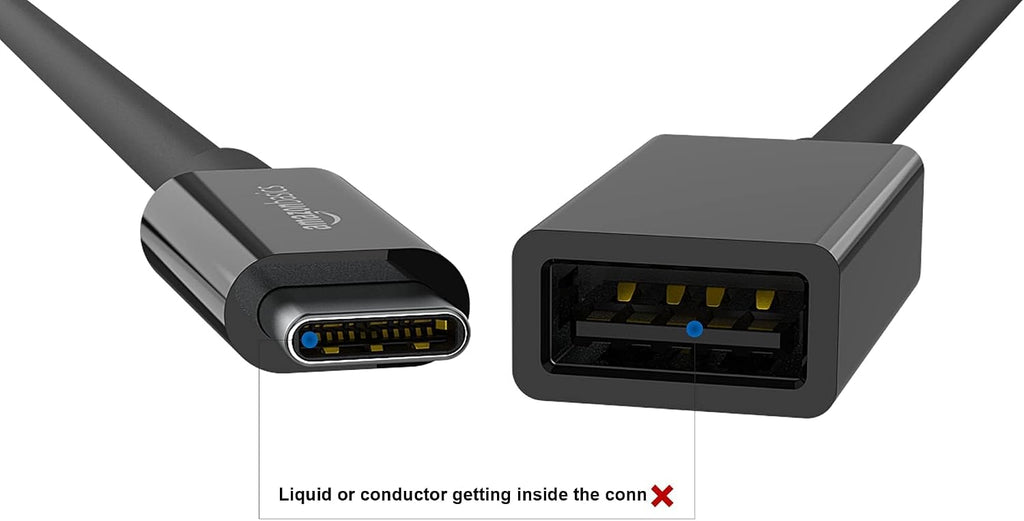 Amazon Basics USB-C (Male) to USB-A (Female) Adapter Cable Converter, USB 3.1 Gen 1, 5Gbps High-Speed, USB-IF Certified, for Laptops, Tablets, Phones (iPhone 16/15), Black