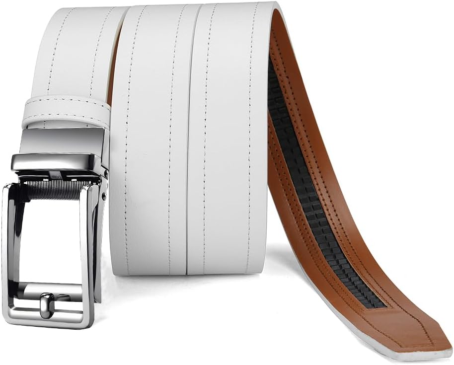 Mens Dress Belt - Ratchet Belt Leather 1 1/4" Comfort Click - Perfect Companion to Mens Dress Shoes