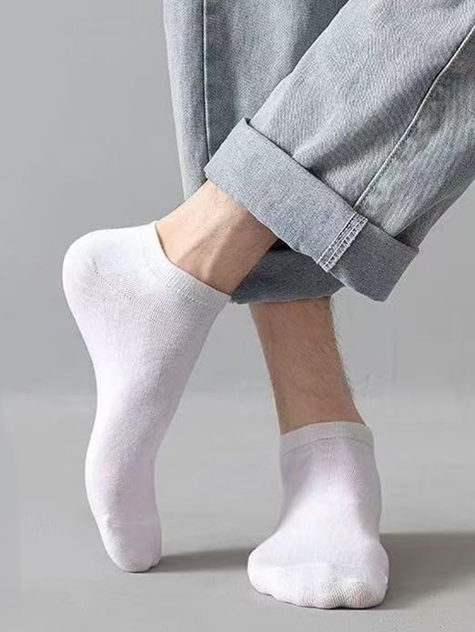 5 PCS Men's Breathable Socks, Lightweight Knit Casual Crew Socks US Size 6-10