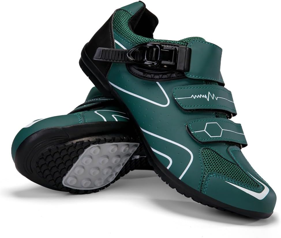 Hixingo Cycling Shoes Flat Mens Womens MTB Bicycle Shoes, Road Bike Anti-Slip Rubber Sole Sneaker Breathable Mountain Bike Shoe Compatible No Cleat, 3.5 to 12 UK
