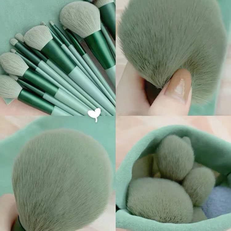 13 PCS Makeup Brush Set, Makeup Kit, Foundation Powder Concealers Eyeshadow Blush Makeup Brushes Make up Brushes Kit, Green