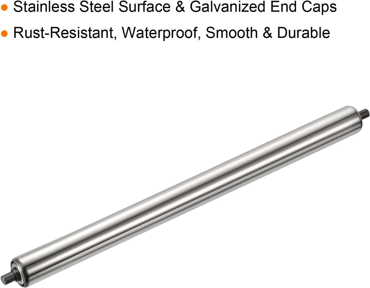 Conveyor Roller 1.5 Inch x 24 Inch Stainless Steel 2 Pack PATIKIL