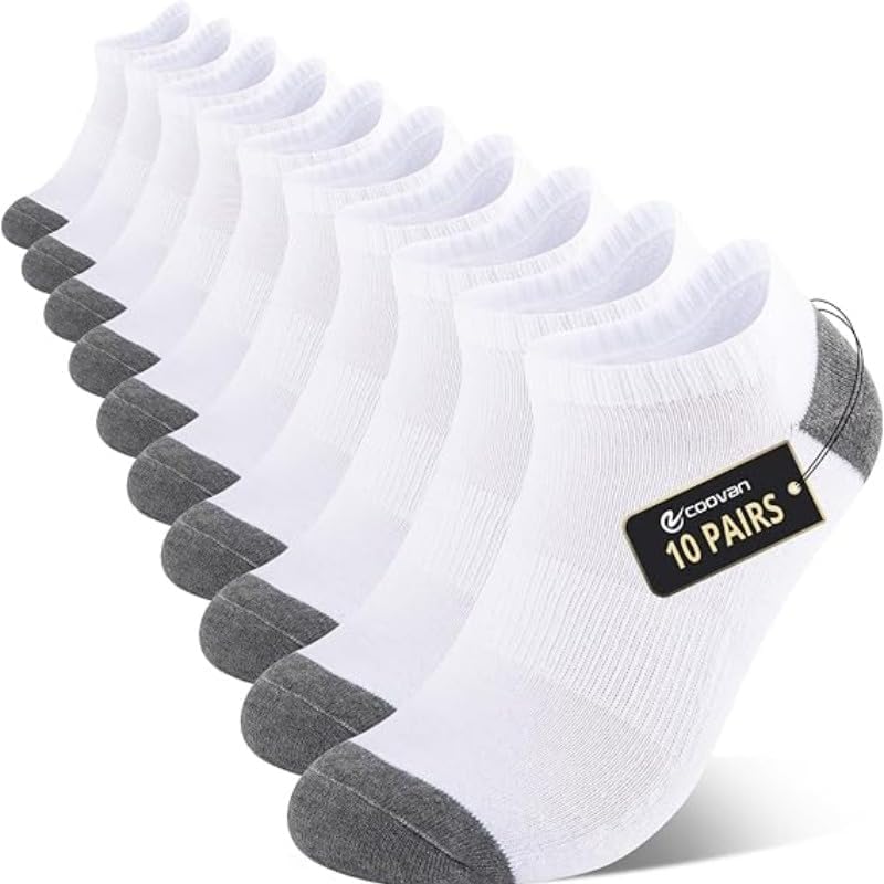 Short Socks for Men, Breathable and Comfortable, Suitable for Sports and Fitness (10 Pairs)