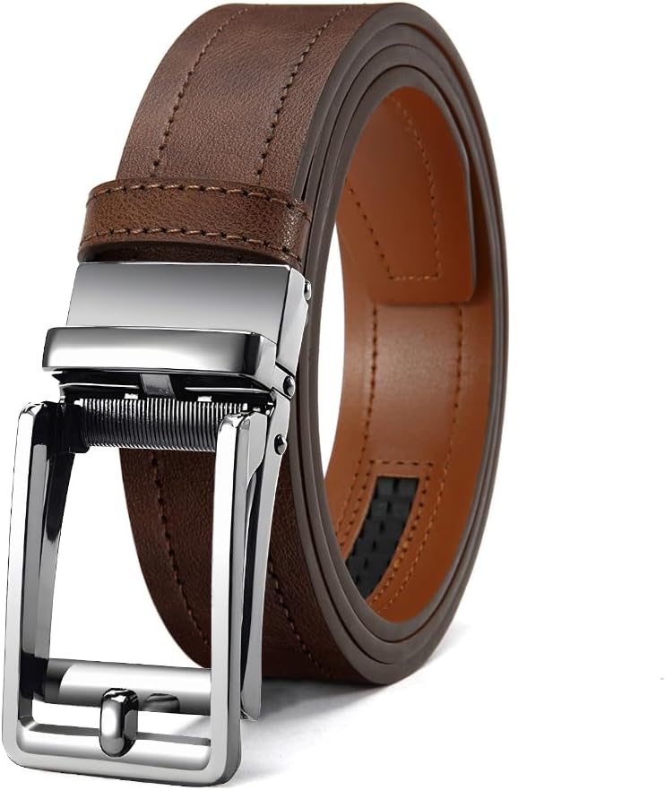 Mens Dress Belt - Ratchet Belt Leather 1 1/4" Comfort Click - Perfect Companion to Mens Dress Shoes