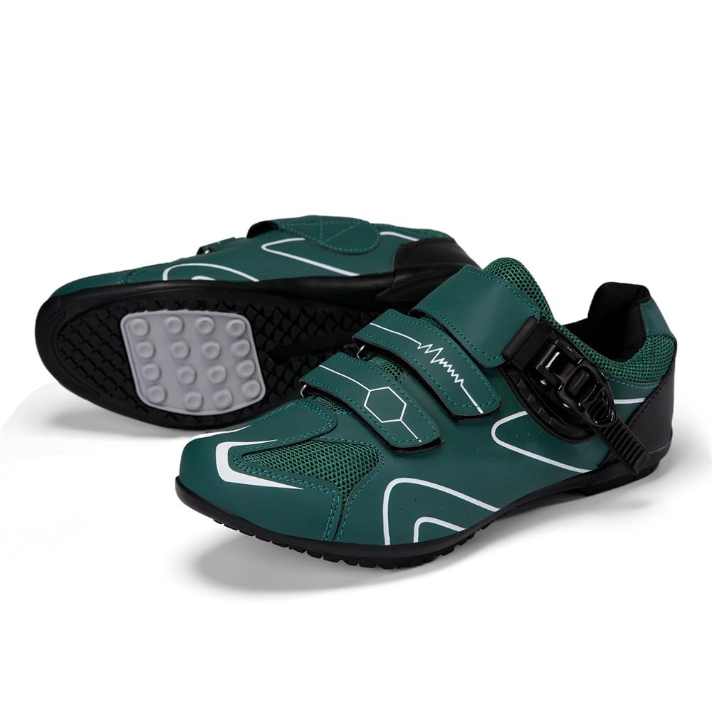 Hixingo Cycling Shoes Flat Mens Womens MTB Bicycle Shoes, Road Bike Anti-Slip Rubber Sole Sneaker Breathable Mountain Bike Shoe Compatible No Cleat, 3.5 to 12 UK