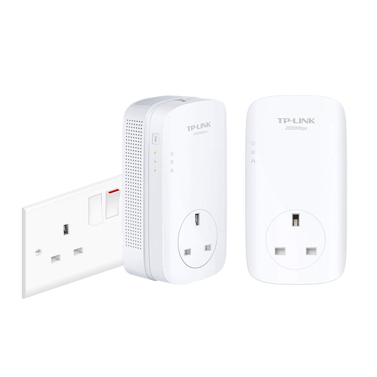 TP-Link TL-PA7017P KIT 1-Port Gigabit Passthrough Powerline Starter Kit, Data transfer speed Up To 1000 Mbps, Ideal for HD/3D/4K video streaming UK Plug (Renewed)