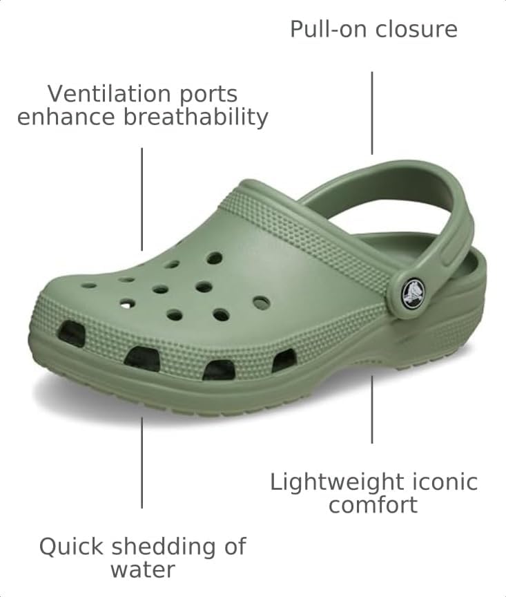 Crocs Unisex-Adult Classic Clog, Clogs for Women and Men