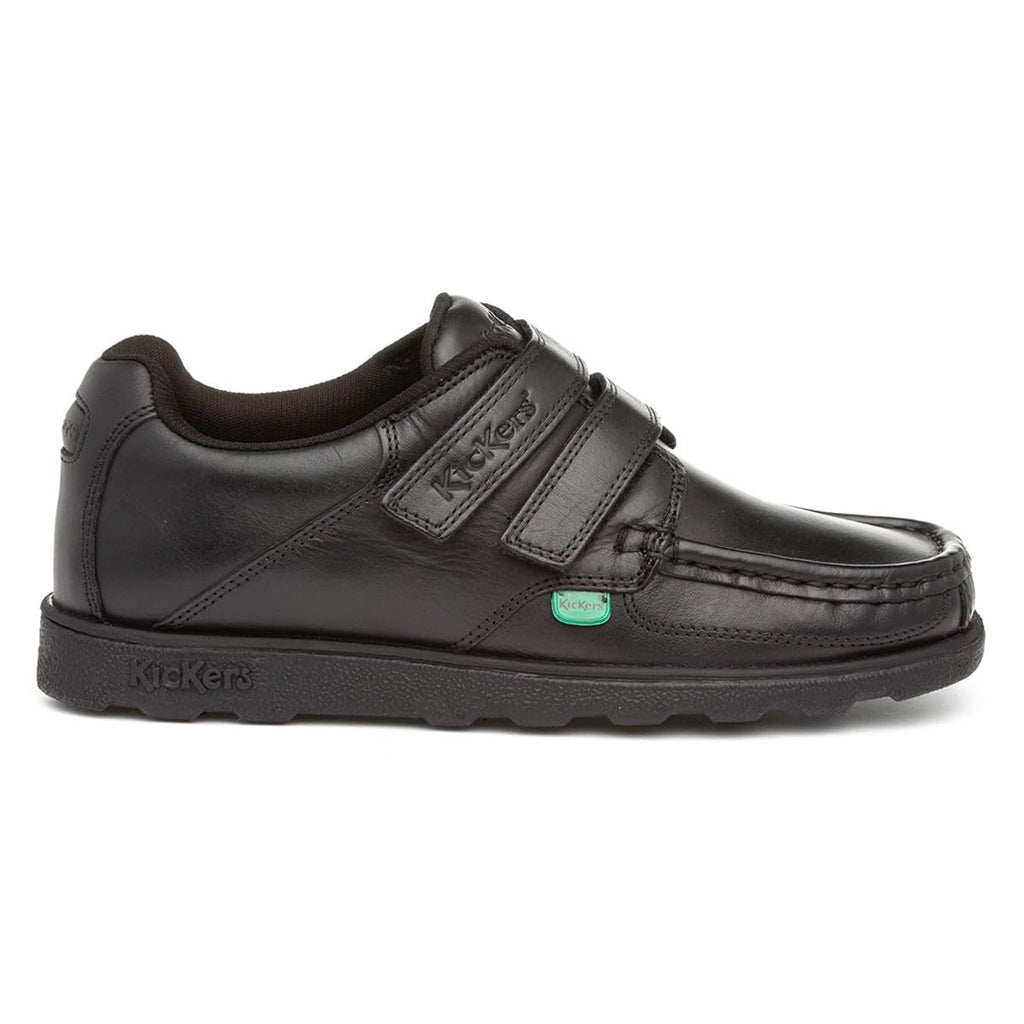 Kickers Fragma Boys Lace Up School Shoe in Black