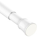 Telescopic Curtain Rod 110-200cm No Drill Tension Pole White Adjustable Shower Rod