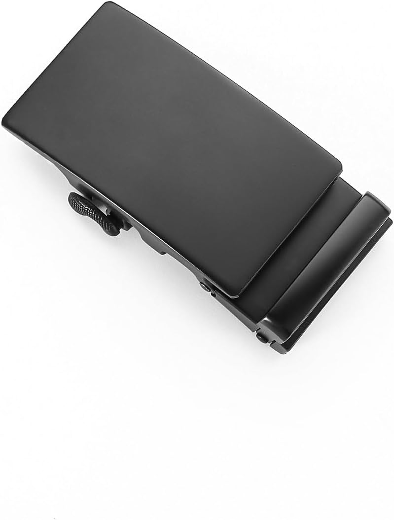 Men's Adjustable Leather Belt Strap & Zinc Alloy Automatic Ratchet Buckle, Customizable for Business Casual & Formal Wear