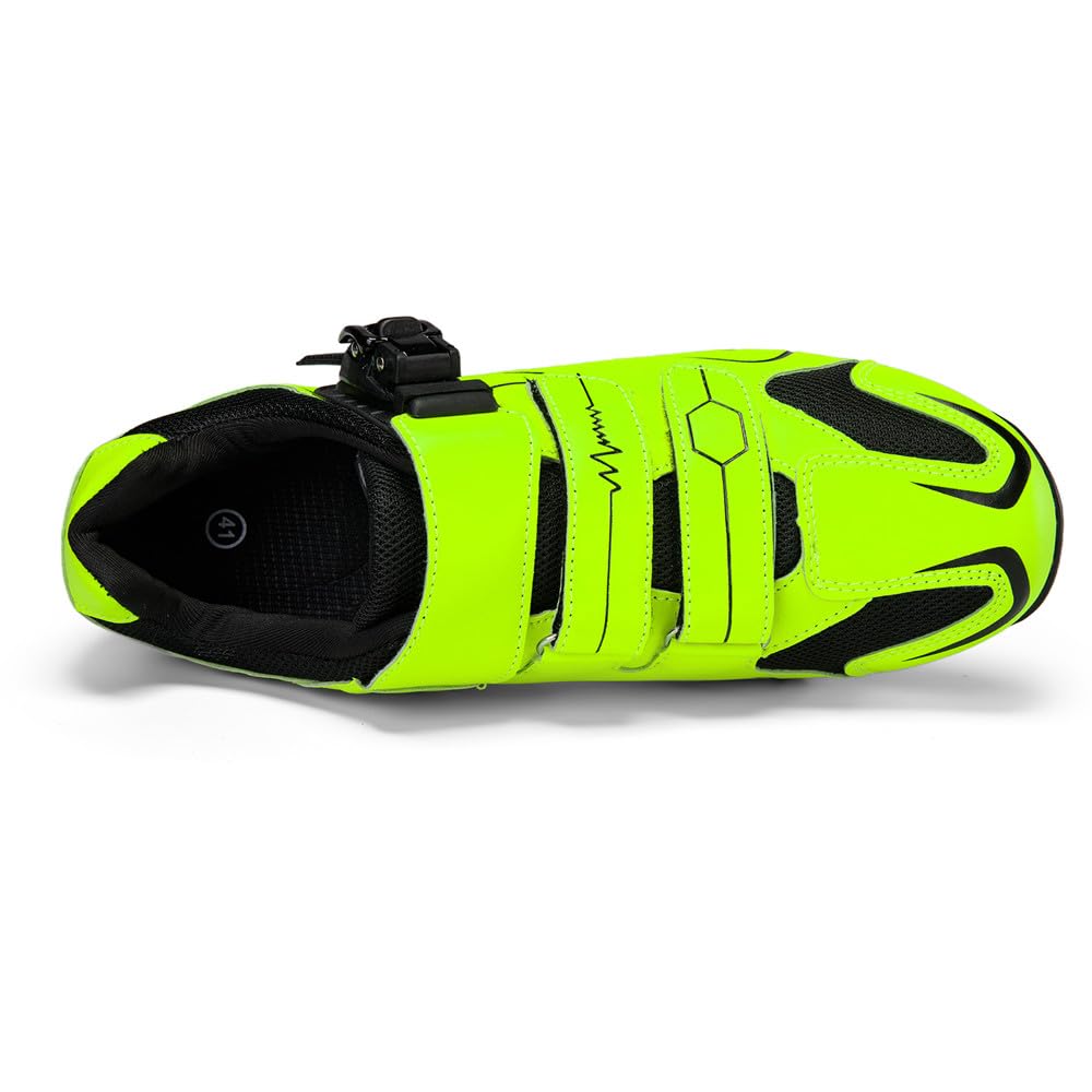 Hixingo Cycling Shoes Flat Mens Womens MTB Bicycle Shoes, Road Bike Anti-Slip Rubber Sole Sneaker Breathable Mountain Bike Shoe Compatible No Cleat, 3.5 to 12 UK