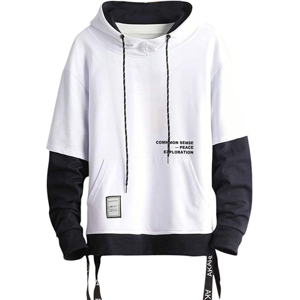 Moshtashio Men's Hoodie Colorblock Pullover Sweatshirt with Design Hip Hop