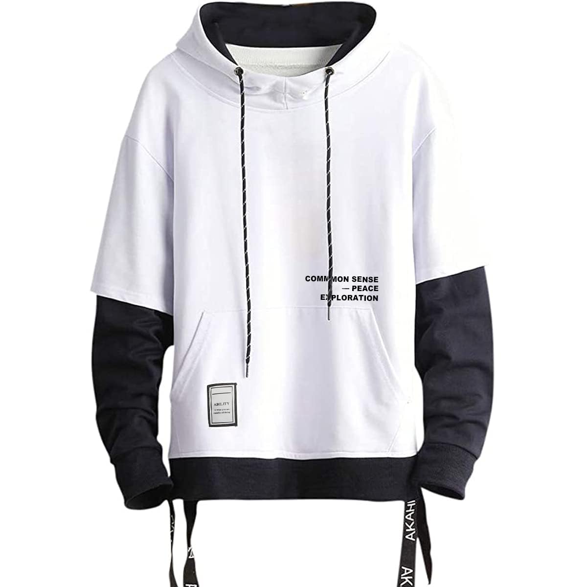Moshtashio Men's Hoodie Colorblock Pullover Sweatshirt with Design Hip Hop