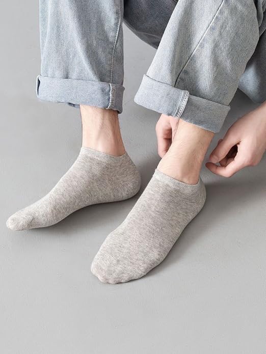 5 PCS Men's Breathable Socks, Lightweight Knit Casual Crew Socks US Size 6-10