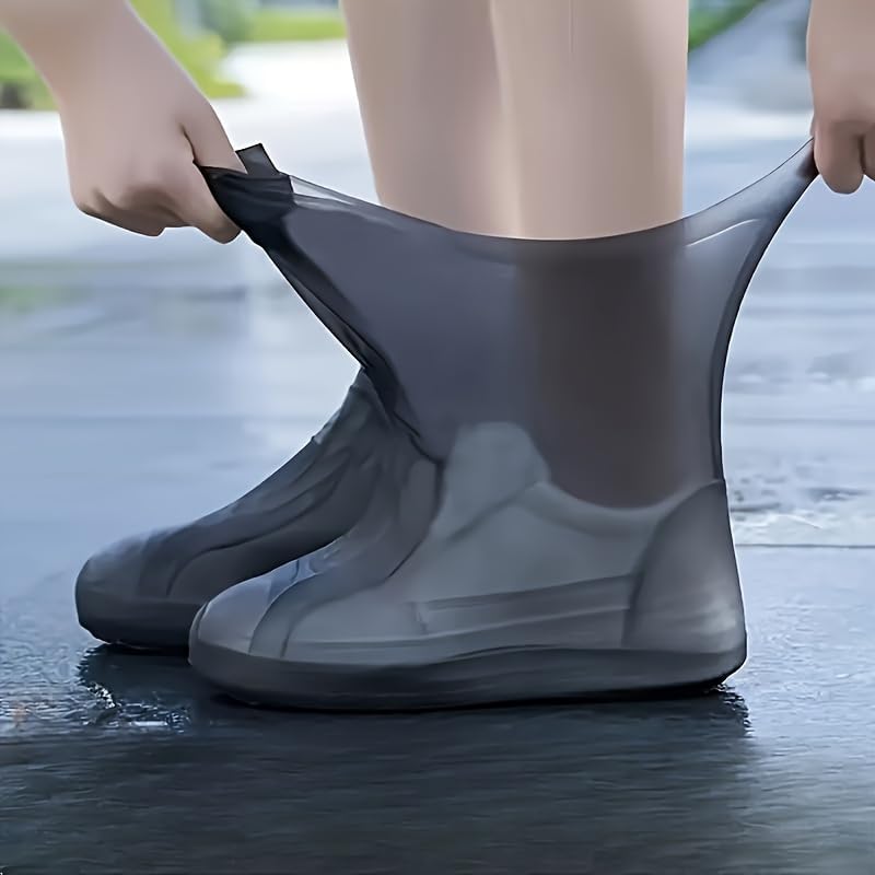 Waterproof Reusable Silicone Shoe Covers, Elastic Non-Slip Overshoes for Rain Mud Travel Commuting Outdoor Protection
