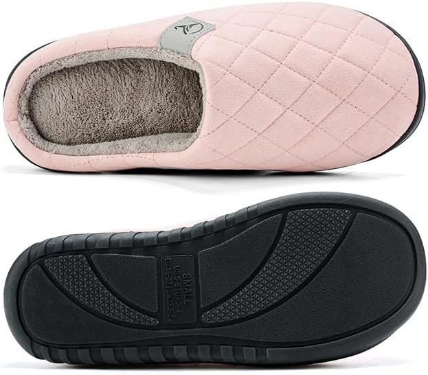 Mens Memory Foam Slippers Knitted Lining Non-Slip Indoor Outdoor Slippers