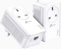 TP-Link TL-PA7017P KIT 1-Port Gigabit Passthrough Powerline Starter Kit, Data transfer speed Up To 1000 Mbps, Ideal for HD/3D/4K video streaming UK Plug (Renewed)