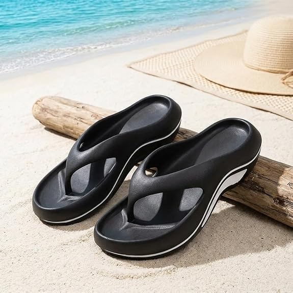 Platform Flip Flops for Women, Arch Support Cushion Thong Sandals, Thick Sole Pillow Slippers, Non-Slip Summer Beach Shoes