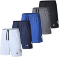 5 Pack Mens Sports Shorts Men's Athletic Shorts with Pockets and Elastic Waistband, Quick Dry Workout Shorts for Men Running Trousers