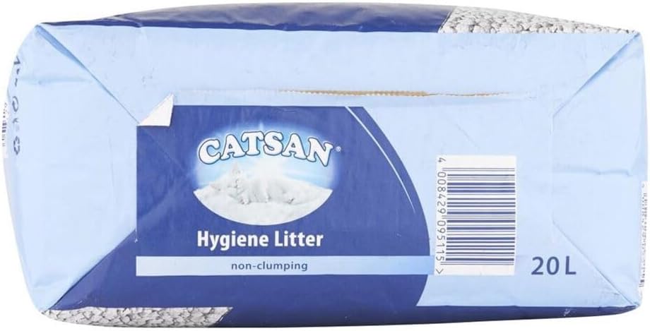Catsan Hygiene Non-Clumping Cat Litter, 100 Percent Natural, Absorbent, 10 Litre, White