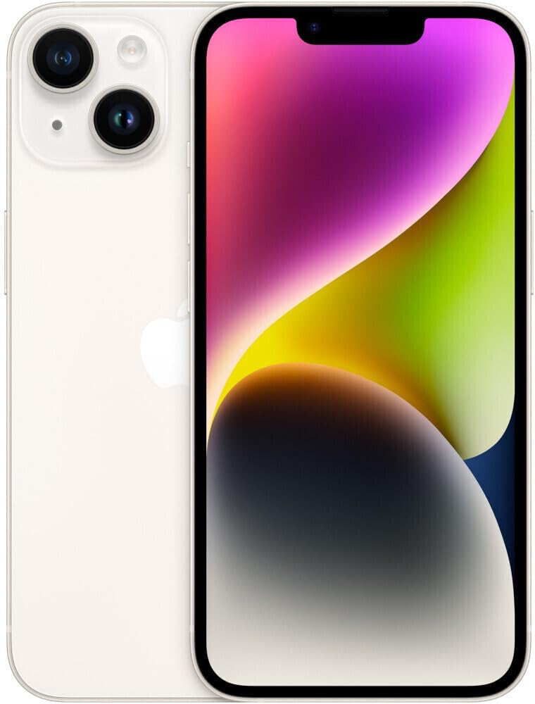 Apple iPhone 14, 128GB, Starlight (Renewed)