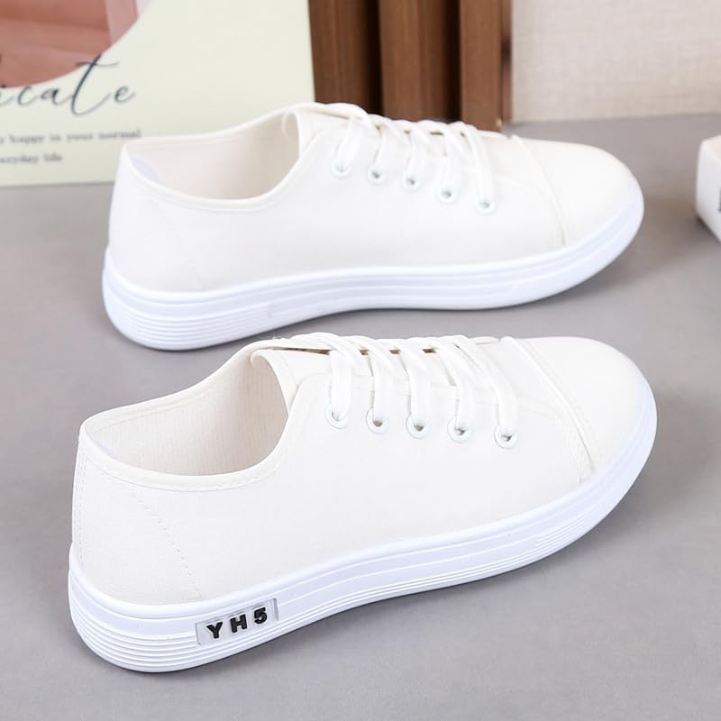 Canvas Shoes Women Ladies Low Top Sneakers Classic Lace Up Casual Trainers Plimsolls Pumps