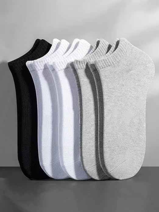 5 PCS Men's Breathable Socks, Lightweight Knit Casual Crew Socks US Size 6-10
