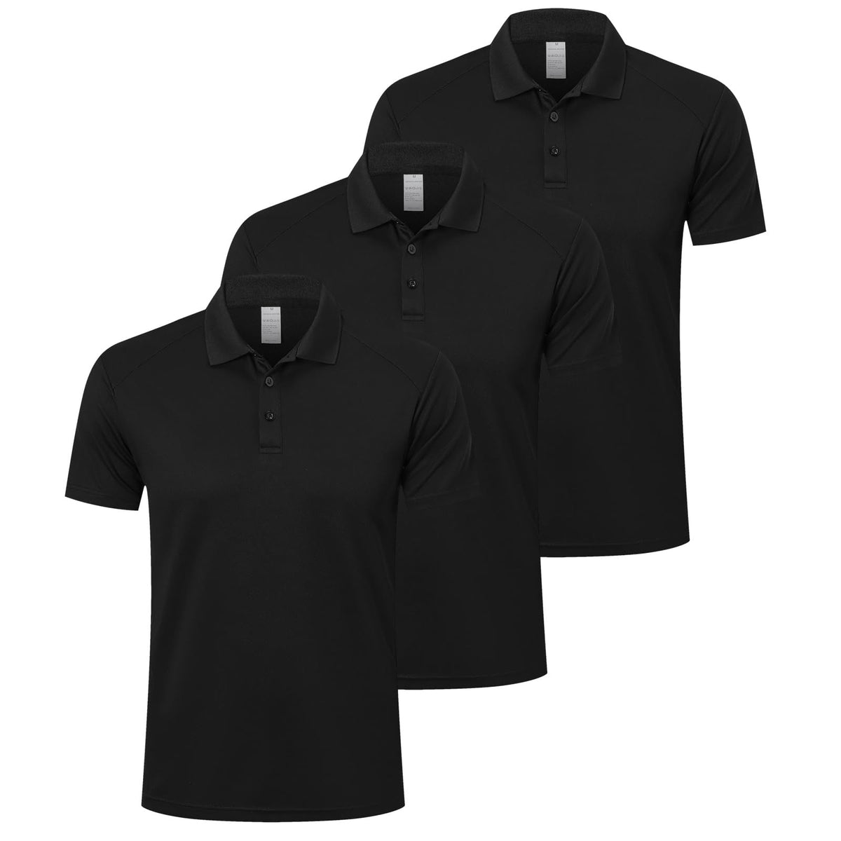 ZENGVEE 1/3/5 Pack Men's Polo Shirts Short Sleeve Quick Dry Breathable Top