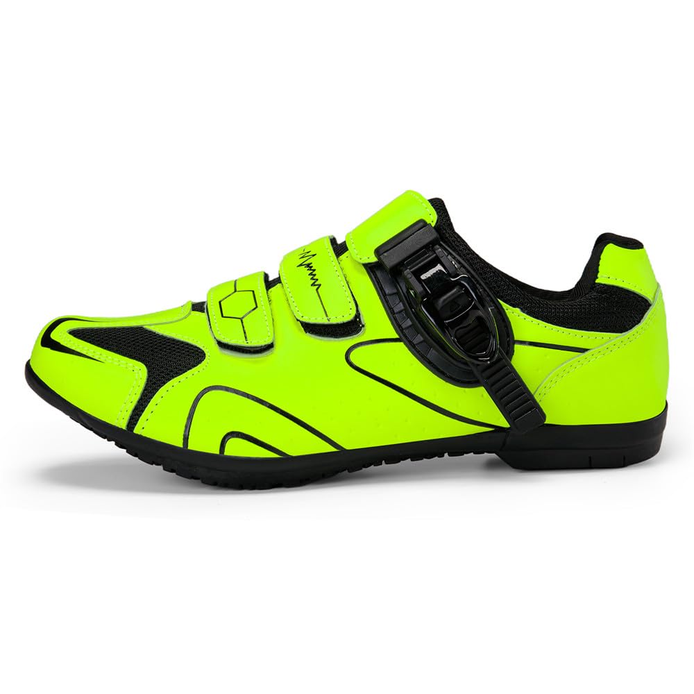 Hixingo Cycling Shoes Flat Mens Womens MTB Bicycle Shoes, Road Bike Anti-Slip Rubber Sole Sneaker Breathable Mountain Bike Shoe Compatible No Cleat, 3.5 to 12 UK
