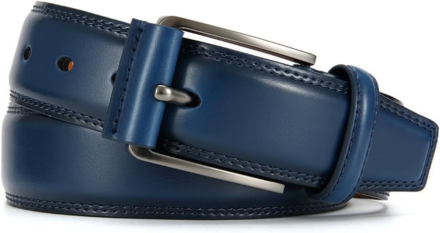 Men's Genuine Leather Dress Belt, Handmade, 100% Cow Leather, Fashion & Classic Designs for Work Business and Casual