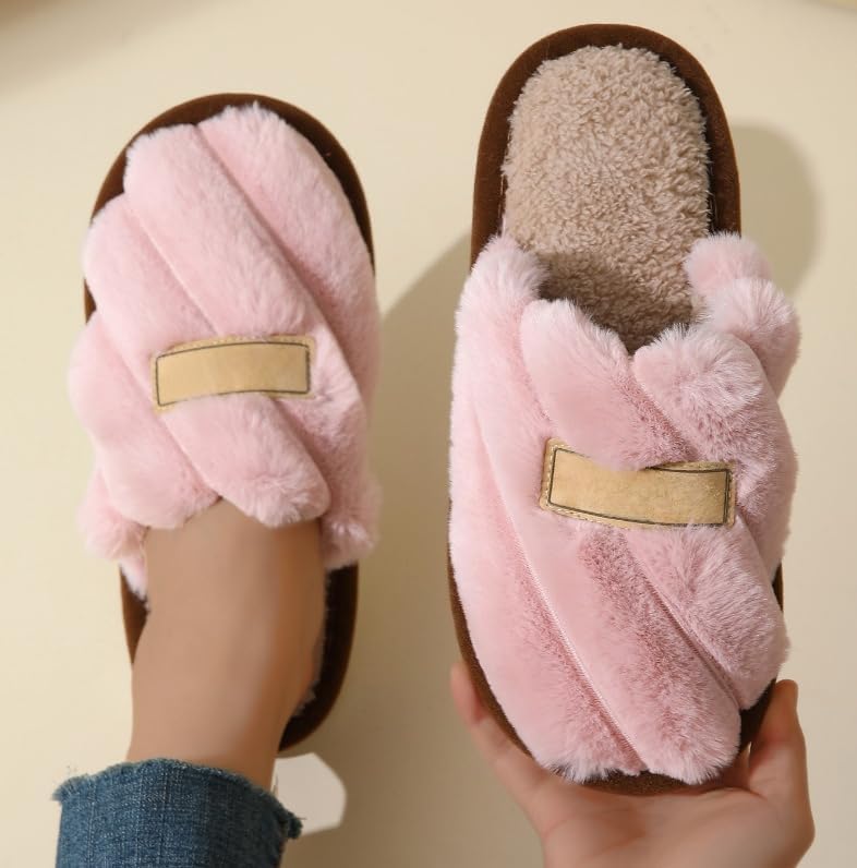 Women's Slippers Plush Warm Indoor Bedroom House Shoes