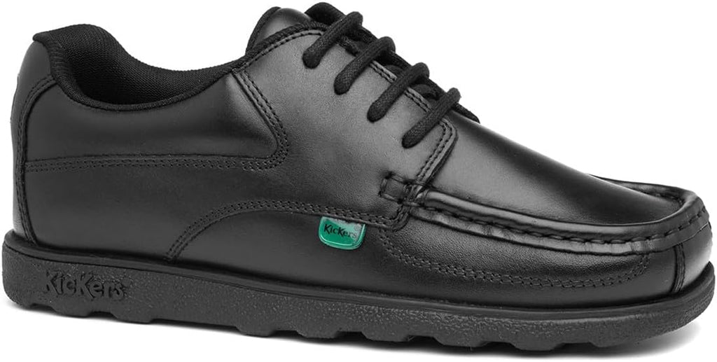 Kickers Fragma Boys Lace Up School Shoe in Black