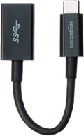 Amazon Basics USB-C (Male) to USB-A (Female) Adapter Cable Converter, USB 3.1 Gen 1, 5Gbps High-Speed, USB-IF Certified, for Laptops, Tablets, Phones (iPhone 16/15), Black
