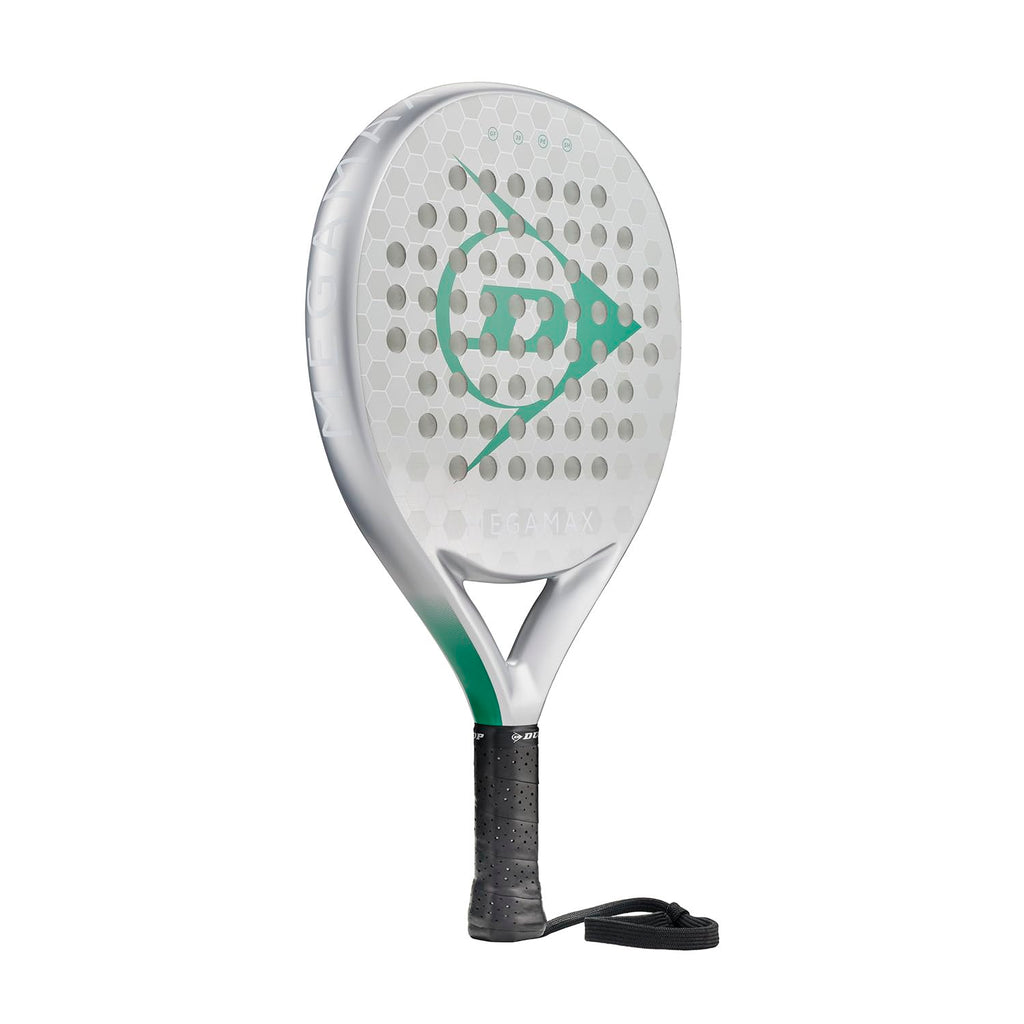 DUNLOP Padel Bat Megamax Silver/Black/Green – Round Shape Graphite Frame – Medium Balance Pro EVA Core – For Beginners