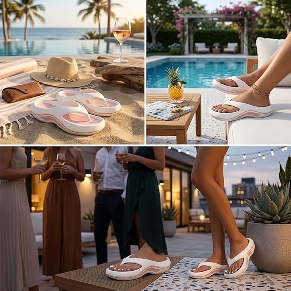 Platform Flip Flops for Women, Arch Support Cushion Thong Sandals, Thick Sole Pillow Slippers, Non-Slip Summer Beach Shoes
